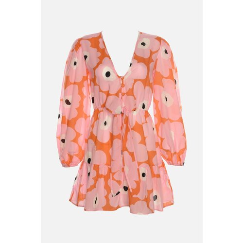 Trendyol Ženska haljina Patterned bela | narandžasta | ružičasta Slike