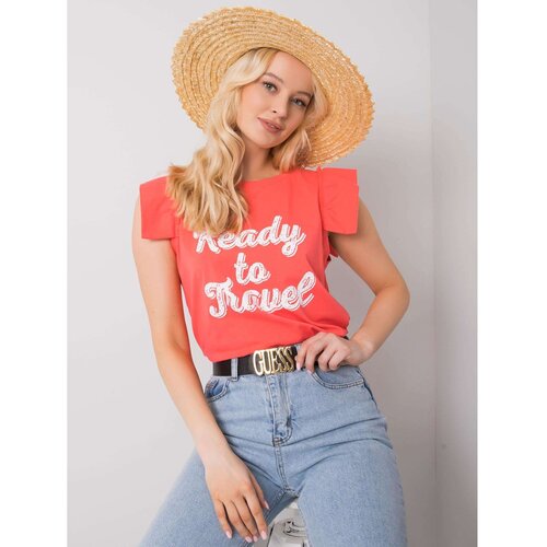 Fashion Hunters Coral blouse with a Beverly print Slike