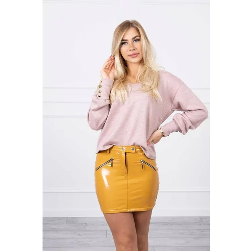 Kesi Skirt with decorative zippers mustard