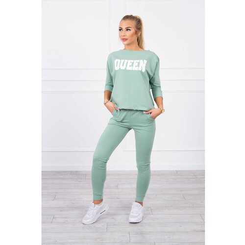 Kesi Set with Queen print dark mint Cijene