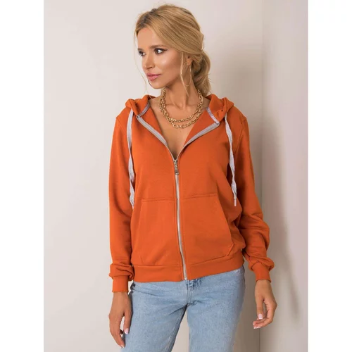 Fashion Hunters Dark orange cotton sweatshirt