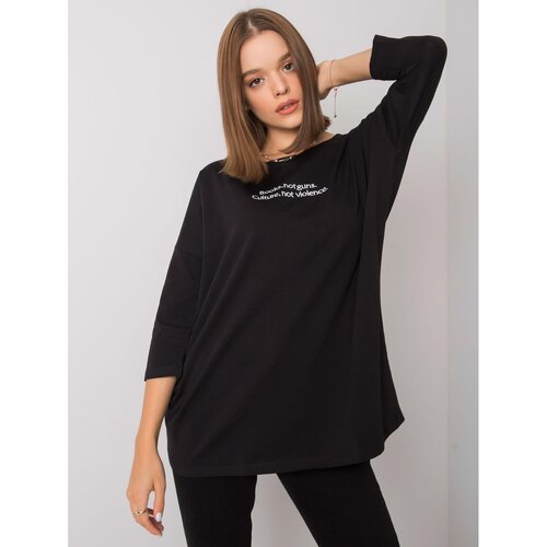 Fashion Hunters Black women&amp;#039;s blouse with an inscription Slike