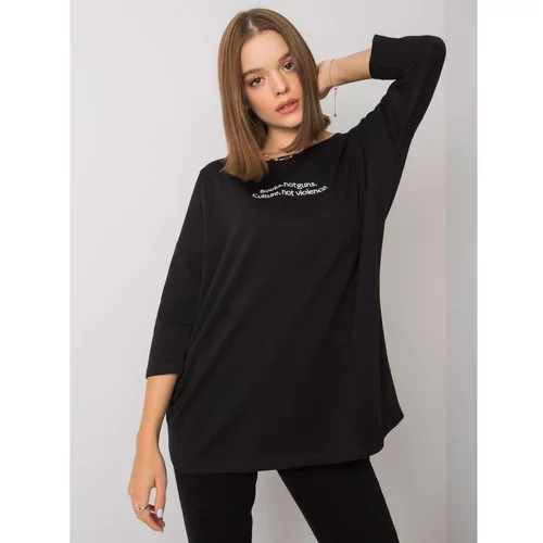 Fashion Hunters Black women's blouse with an inscription