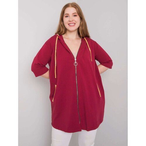 Fashion Hunters Maroon women&amp;#039;s sweatshirt of a larger size Slike