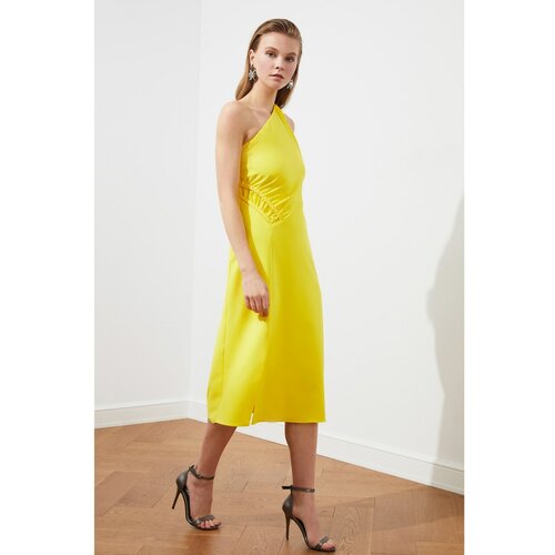Trendyol Žuta skupljena detaljna haljina krem | žuta Cene