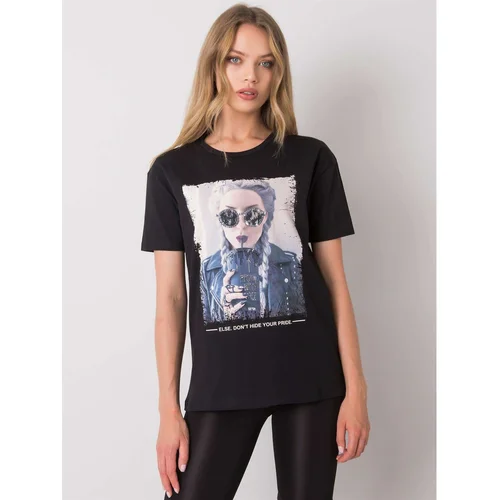 Fashion Hunters Black women's cotton t-shirt