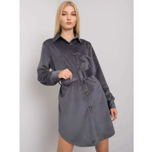 Fashion Hunters Graphite dress with buttons