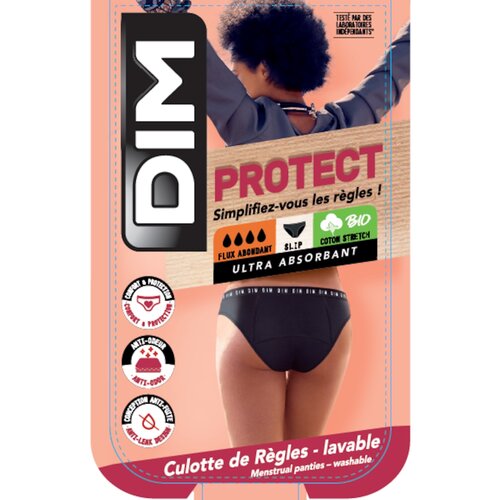 DIM MENSTRUAL NIGHT SLIP - Night and day menstrual panties - black Slike