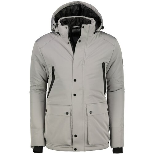 Ombre Odjeća Muška prošivena jakna za sredinu sezone C449 crna | bela | siva Slike