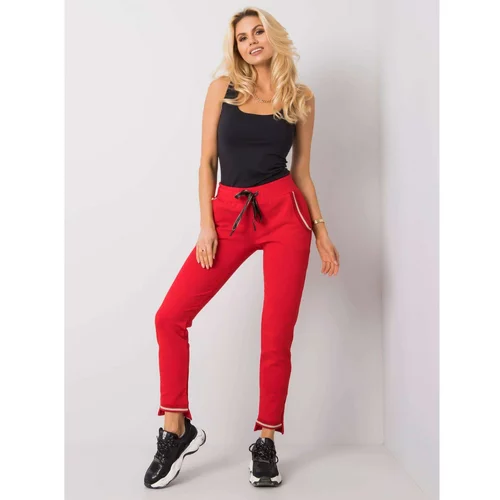 Fashionhunters Women's red sweatpants