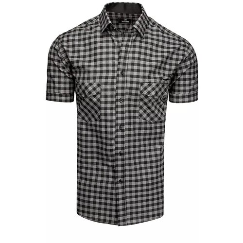 DStreet Black and gray men's shirt with short sleeves KX0958 Cene