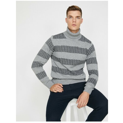 Koton Pleteni džemper s uzorkom crni | siva Slike