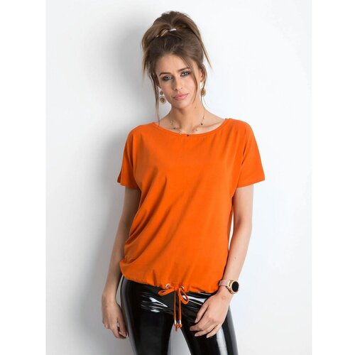 Fashion Hunters Ženska pamučna majica, tamno narančasta Slike
