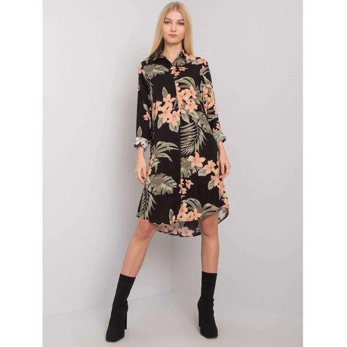 Fashion Hunters RUE PARIS Black shirt with a long pattern Slike