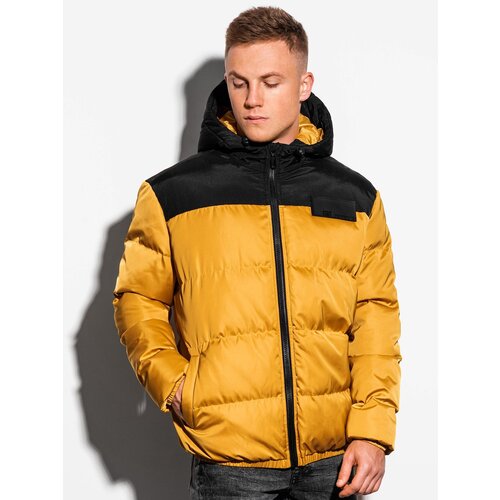 Ombre Odjeća Muška zimska jakna C458 crna | narandžasta Slike