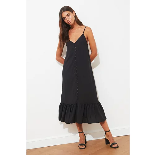 Trendyol Black Strap Buttoned Dress