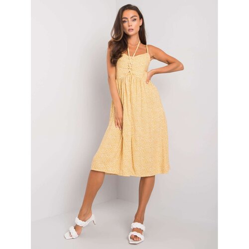 Fashion Hunters Yellow Fiorella RUE PARIS patterned dress Cene