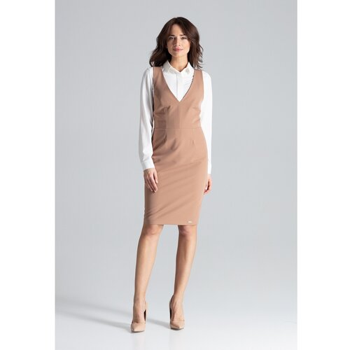 Lenitif Ženska haljina L039 bijela | smeđa | pink Slike