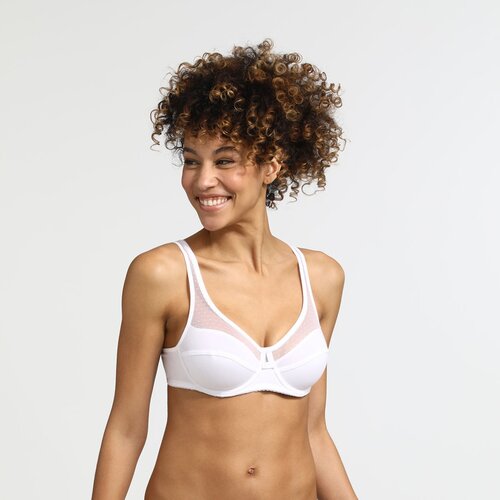 DIM GENEROUS COTTON BIO BRA - Women&amp;#039;s bra made of organic cotton - white Slike