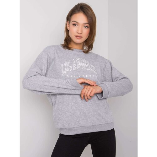 Fashion Hunters RUE PARIS Gray melange sweatshirt without a hood Slike