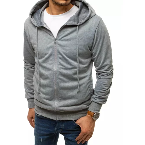 DStreet Light gray men's zipped hoodie BX4956