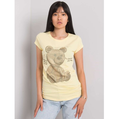 Fashion Hunters Ženska svijetložuta majica sa kamenčićima Slike