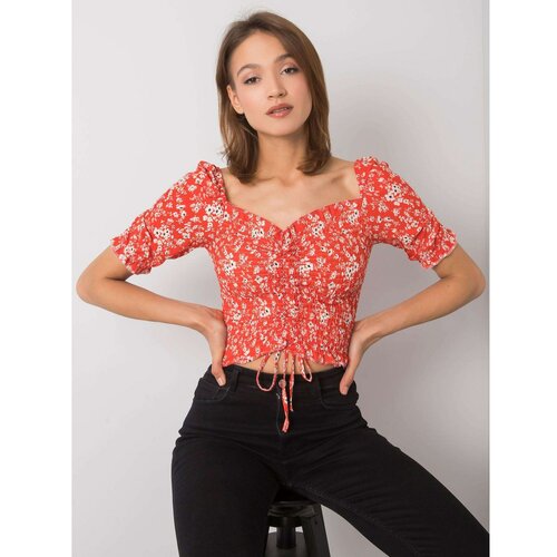 Fashion Hunters RUE PARIS Coral blouse with patterns Slike