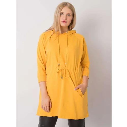 Fashion Hunters Yellow long sweatshirt plus size