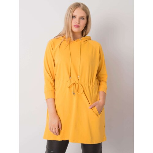 Fashion Hunters Yellow long plus size sweatshirt Slike