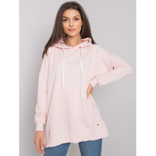 Fashion Hunters Light pink plain hooded sweatshirt Slike