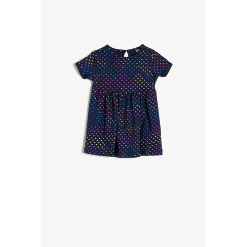 Koton Baby Girl Girl Navy Blue Printed Dress Slike