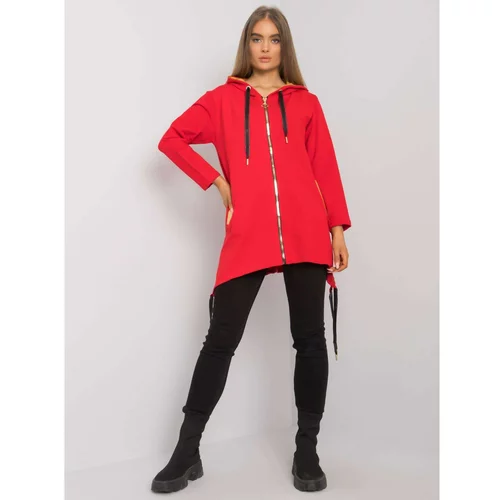 Fashion Hunters Red zip hoodie with pockets