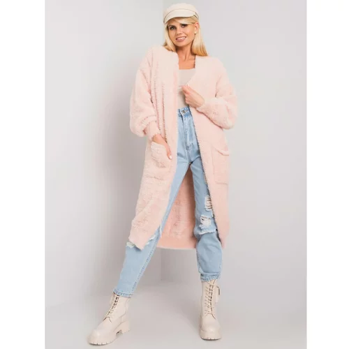 Fashion Hunters RUE PARIS Light pink fur cape with pockets