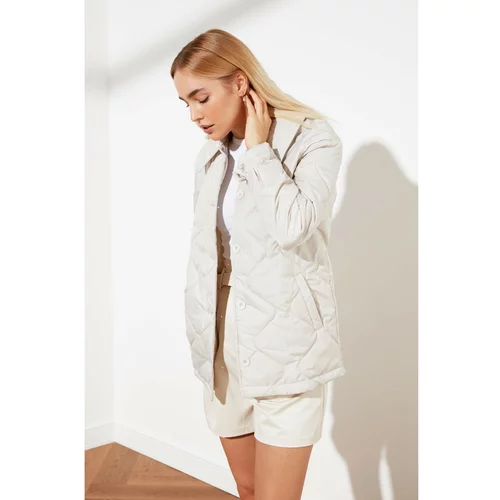 Trendyol Stone Button Quilted Inflatable Coat