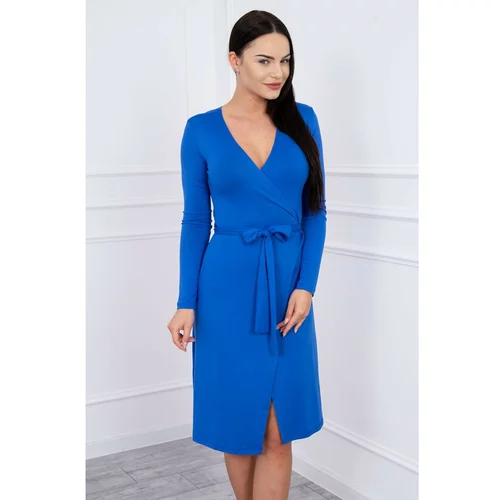 Kesi Dress with tie at waist mauve-blue