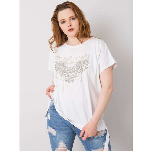 Fashion Hunters White loose-fitting plus size blouse Slike