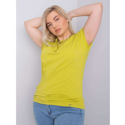 Fashion Hunters Light green plus size cotton T-shirt Slike