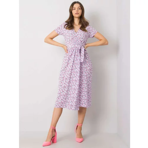 Fashionhunters Violet dress with floral patterns