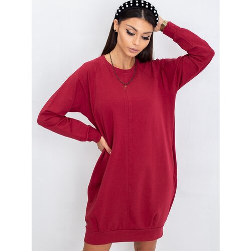 Fashion Hunters Burgundy cotton dress Slike