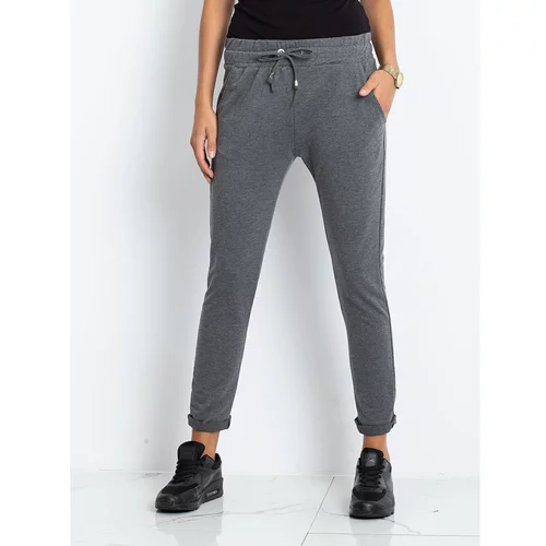 Fashion Hunters Dark gray women's sweatpants