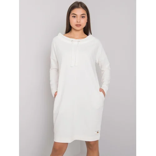 Fashion Hunters Ecru women's cotton dress