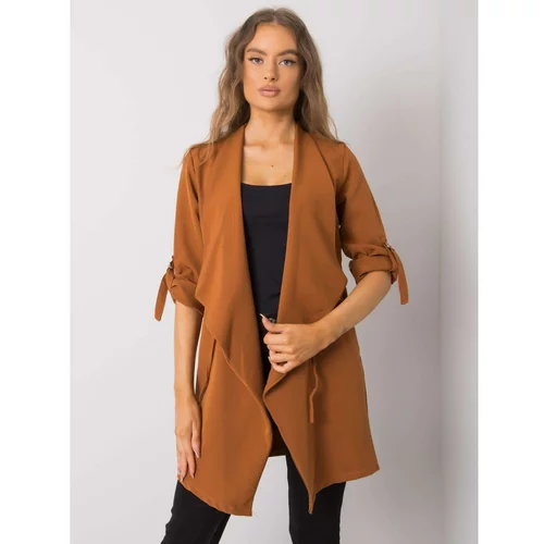 Fashion Hunters Light brown cape with rolled up sleeves