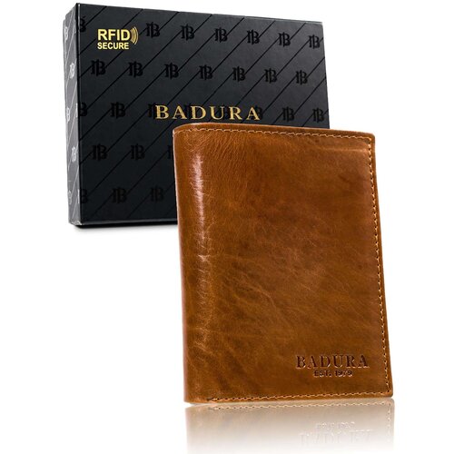Fashion Hunters BADURA Light brown leather men&amp;acute;s wallet Slike