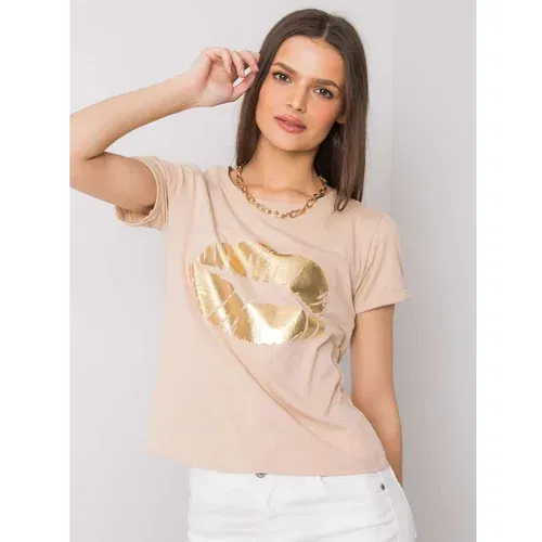 Fashion Hunters OCH BELLA Beige women's t-shirt