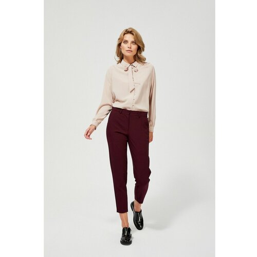Moodo Cigarette trousers with a crease, burgundy color Slike