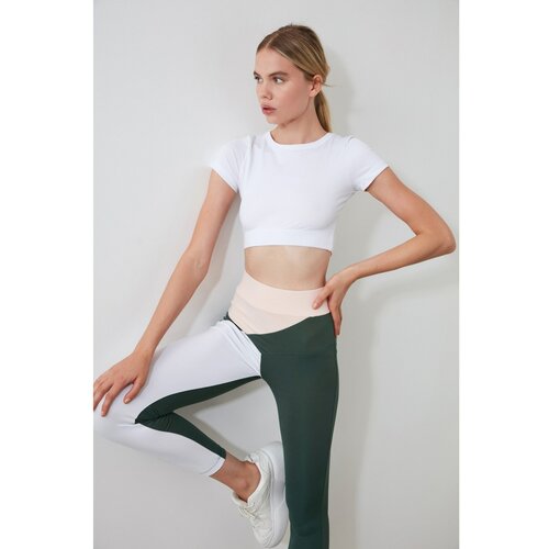 Trendyol White Crop Sports Bluza siva | zelena Cene