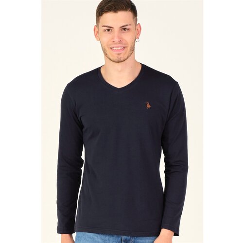 Dewberry T8587 V COLLAR MEN'S SWEATSHIRT-LACİVERT Cene