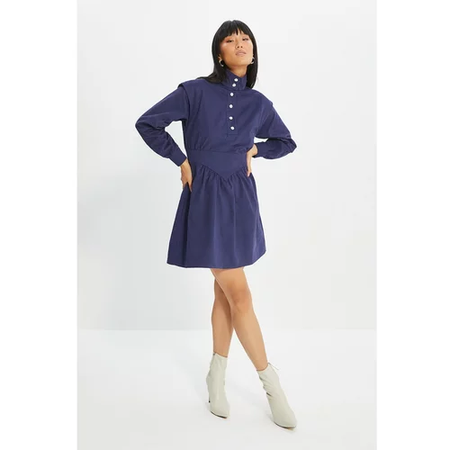 Trendyol Navy Blue Buttoned Dress