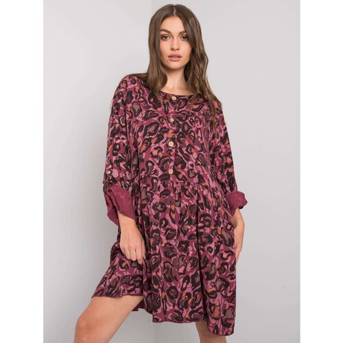 Fashion Hunters Women's pink dress with patterns Slike