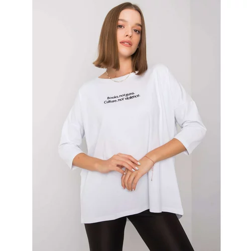 Fashion Hunters Women's white blouse with an inscription